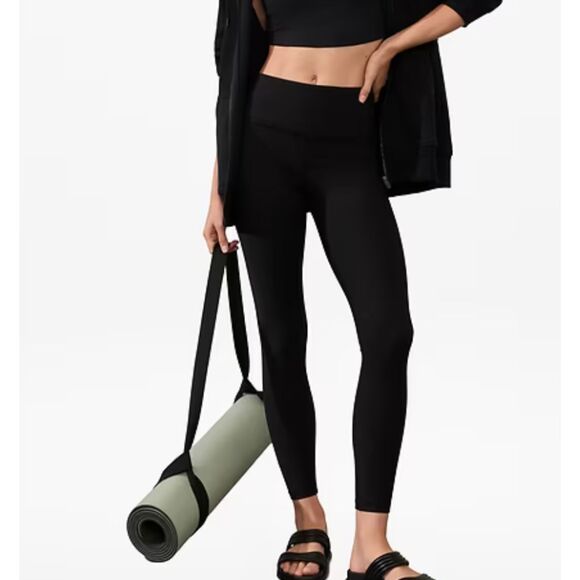 ATHLETA Elation Ultra High Rise Ribbed Legging Black‎ Large - Picture 1 of 5